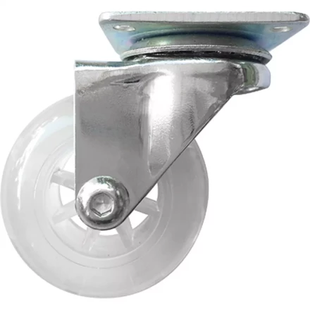 Колесо ПУ прозрачное поворотное d-50 мм, крепление платформенное Сибртех 68732 купить в Новом Уренгое