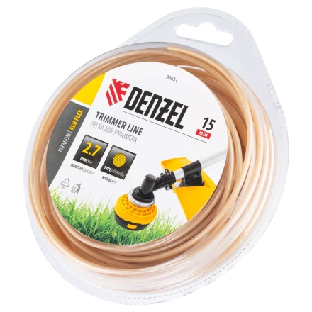 Леска для триммера армированная алюминием круглая, 2,7мм х 15м, блистер ALUFLEX Denzel 96831 купить в Новом Уренгое