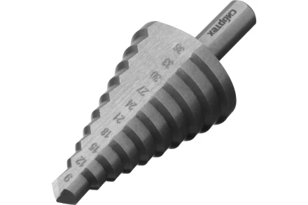 Сверло ступенчатое по металлу Сибртех 723014, 9-12-15-18-21-24-27-30-33-36 мм, 4241 купить в Новом Уренгое