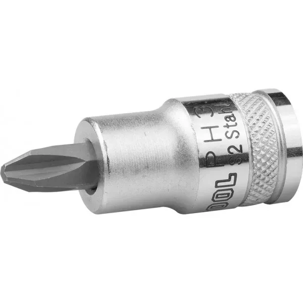Торцовая бита-головка KRAFTOOL "INDUSTRIE QUALITAT", материал S2, PHILLIPS, сатинированная, 1/2", PH3 27901-3_z01 купить в Новом Уренгое