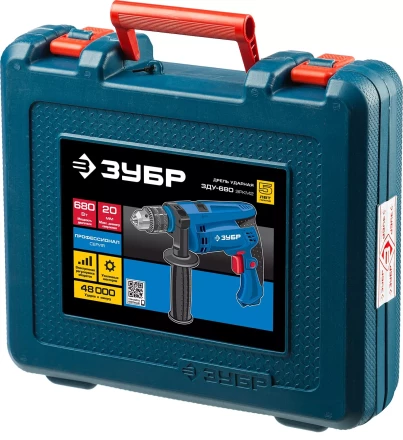 Дрель ударная + кейс ЗДУ-680 ЭРКМ2 серия ПРОФЕССИОНАЛ купить в Новом Уренгое