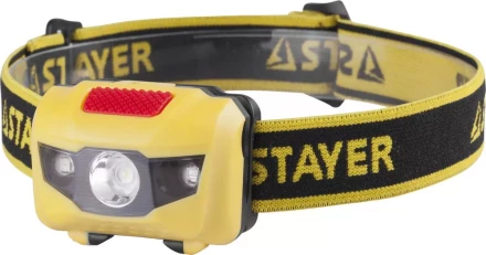Фонарь STAYER &quot;MASTER&quot; налобный светодиодный, 1Вт(80Лм)+2LED, 4 режима, 3ААА 56568 купить в Новом Уренгое