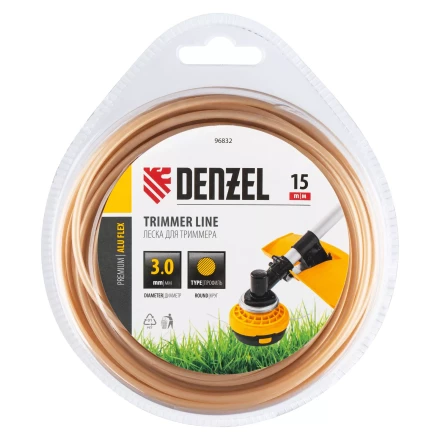 Леска для триммера армированная алюминием круглая, 3,0мм х 15м, блистер ALUFLEX Denzel 96832 купить в Новом Уренгое