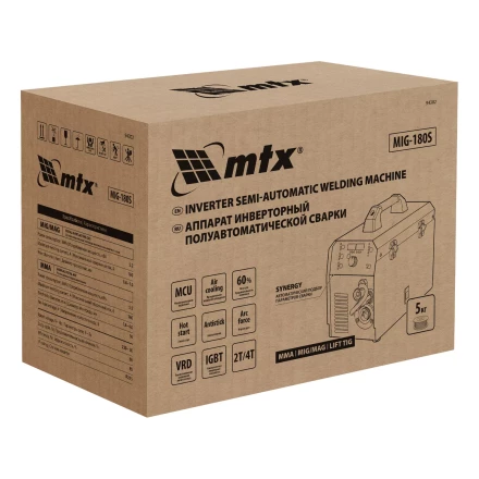 Аппарат инвертор. полуавтомат. cварки MTX MIG-180S 94302, 180A, ПВ 60%, катушка 5 кг купить в Новом Уренгое