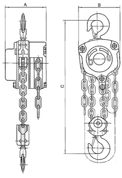 Таль ручная цепная тип HSZ-C г-п 2 тонн H=12 метра купить в Новом Уренгое