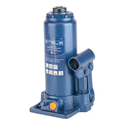 Домкрат гидравлический бутылочный 6 т h подъема 216–413 мм в пластиковом кейсе  STELS 51124 купить в Новом Уренгое