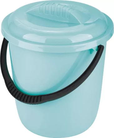 Ведро пластмассовое круглое 12л, с крышкой, бирюзовое ТМ Elfe 92959 купить в Новом Уренгое