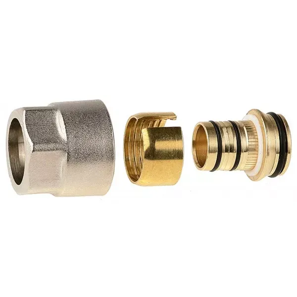 Соединитель GENERAL FITTINGS для металлопластиковых труб, евроконус, никелированная латунь, 3/4" / 20 мм x 2,0 мм 51047-3/4-20 купить в Новом Уренгое