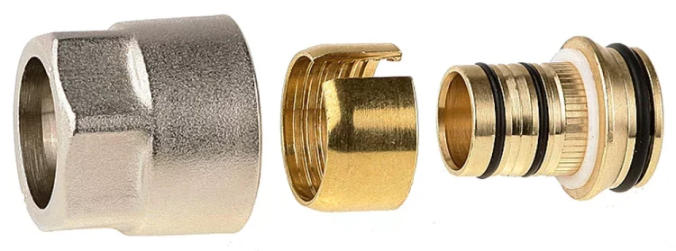 Соединитель GENERAL FITTINGS для металлопластиковых труб, евроконус, никелированная латунь, 3/4" / 20 мм x 2,0 мм 51047-3/4-20 купить в Новом Уренгое