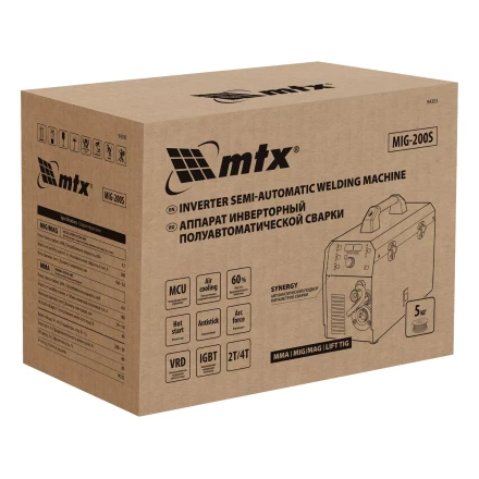 Аппарат инвертор. полуавтомат. cварки MTX MIG-200S, 200A, ПВ 60%, катушка 5 кг купить в Новом Уренгое