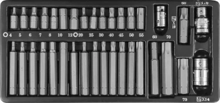Набор вставок 4-12мм Т20-Т70 30/75мм 3/8&quot;DR 1/2&quot;DR 35предметов Jonnesway S29H4135S 47299 купить в Новом Уренгое