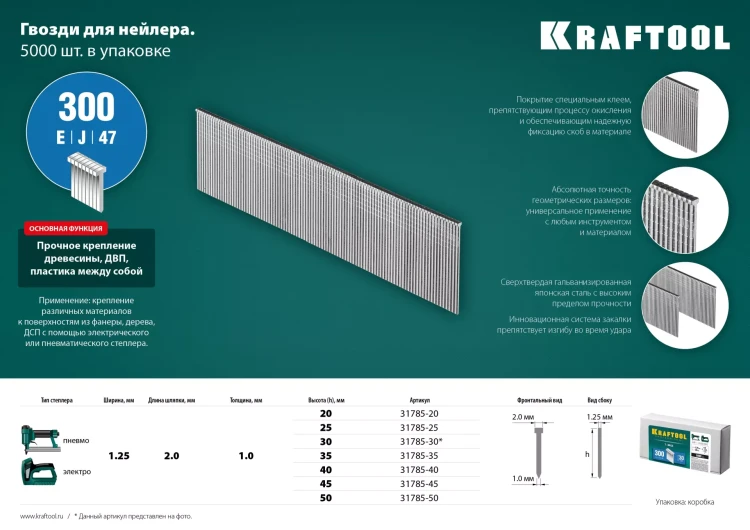 Гвозди тип 18GA (47 / 300 / F) 5000 шт 31785-40 купить в Новом Уренгое