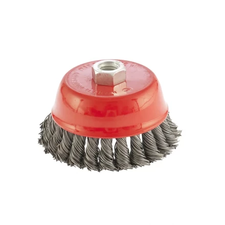 Щетка для УШМ 100 мм М14 &quot;чашка&quot; крученая проволока 0,8 мм MTX 74623 купить в Новом Уренгое