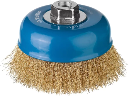 ЗУБР &quot;ПРОФЕССИОНАЛ&quot;. Щетка чашечная для УШМ, витая латунированная стальная проволока 0,3мм, 125ммхМ14 3526-125_z02 купить в Новом Уренгое