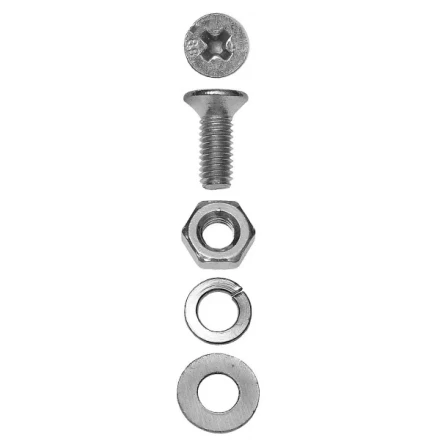 Винт ЗУБР (DIN965) в комплекте с гайкой (DIN934), шайбой (DIN125), шайбой пруж. (DIN127),  M4x35мм, ТФ6, 16шт. 4-303456-04-035 купить в Новом Уренгое