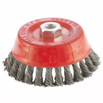 Щетка для УШМ, 125 мм, М14, &quot;чашка&quot;, крученая проволока 0,8 мм  MTX 74625 купить в Новом Уренгое