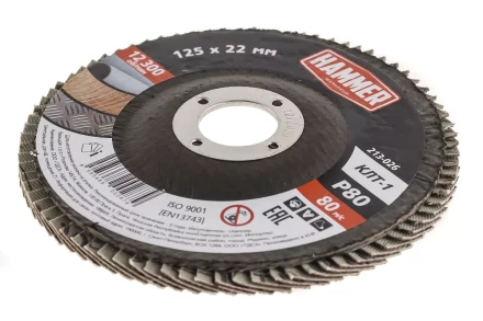 Круг Лепестковый Торцевой (КЛТ) HAMMER КЛТ 1 Ф125х22 Р80 213-026 купить в Новом Уренгое