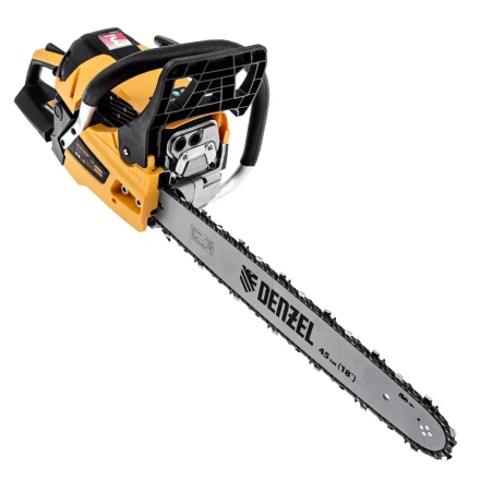 Пила цепная бензиновая Denzel DS-5218, шина 45 см, 52 см3, 3 л.с, шаг 0,325, паз 1,5 мм, 72 звена 95237 купить в Новом Уренгое