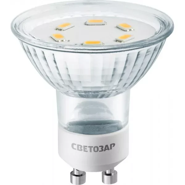 Лампа СВЕТОЗАР светодиодная "LED technology", цоколь GU10, яркий белый свет (4000К), 220В, 3Вт (25) 44565-25_z01 купить в Новом Уренгое