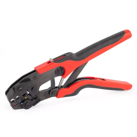 Пресс-клещи КВТ СТВ+5 с 5 матрицами МПК для опрессовки разъемов, втулочных, изолированных и неизолированных наконечников (набор) (89227) купить в Новом Уренгое