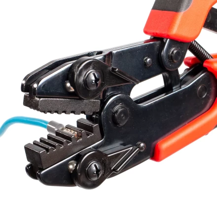 Пресс-клещи КВТ СТВ+5 с 5 матрицами МПК для опрессовки разъемов, втулочных, изолированных и неизолированных наконечников (набор) (89227) купить в Новом Уренгое