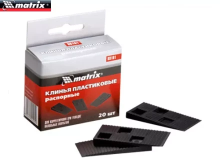 Клинья пластиковые распорные для корректировки при укладке напольных покрытий 20 шт MATRIX 88101 купить в Новом Уренгое