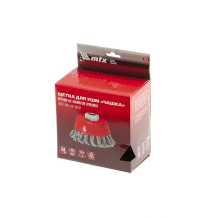 Щетка для УШМ 150 мм М14 "чашка" крученая проволока 0,8 мм MTX 74626 купить в Новом Уренгое
