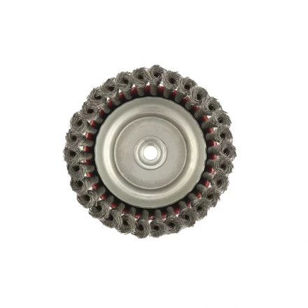 Щетка для УШМ 150 мм М14 "чашка" крученая проволока 0,8 мм MTX 74626 купить в Новом Уренгое