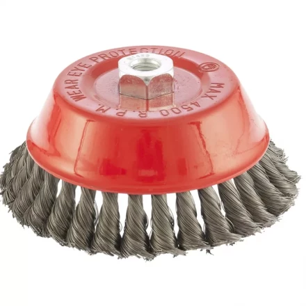 Щетка для УШМ 150 мм М14 "чашка" крученая проволока 0,8 мм MTX 74626 купить в Новом Уренгое