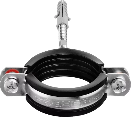 ЗУБР 1 1/2, цинк, 1 шт, трубный хомут с сантехнической шпилькой и дюбелем (37866-47-52) купить в Новом Уренгое