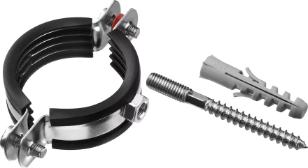 ЗУБР 1 1/2, цинк, 1 шт, трубный хомут с сантехнической шпилькой и дюбелем (37866-47-52) купить в Новом Уренгое