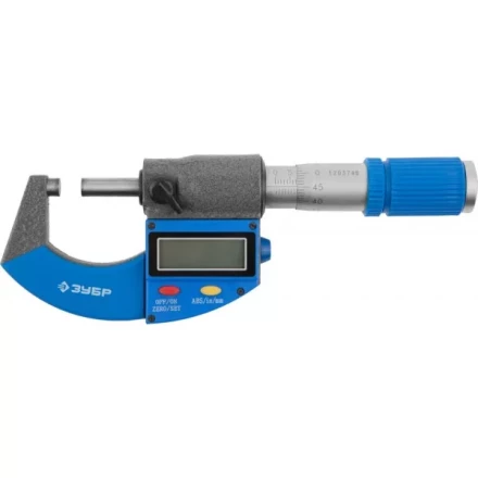Микрометр ЗУБР &quot;ЭКСПЕРТ&quot; гладкий цифровой, МКЦ 25, диапазон 0-25мм, шаг измерения 0,001мм 34482-25_z01 купить в Новом Уренгое