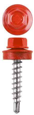 Саморезы ЗУБР &quot;ПРОФЕССИОНАЛ&quot; окраш., RAL 3003 рубин.-красн., для крепл. кров. матер. к дерев. обреш., 4.8x29мм, 400шт 4-300315-48-029-3003 купить в Новом Уренгое