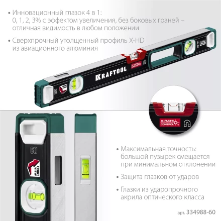 Уровень магнитный со специальным глазком KRAFTOOL 34988-60 купить в Новом Уренгое
