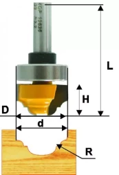 Фреза пазовая фасонная Ф35Х16 мм R55 мм хвостовик 12 мм 46132
