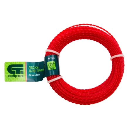 Леска для триммера овальная витая, 2.0 мм х 15 м, Россия Сибртех 961365 купить в Новом Уренгое