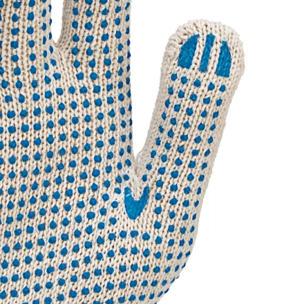 Перчатки трикотажные усиленные, с ПВХ точкой, 7 класс вязки Россия 677725 купить в Новом Уренгое