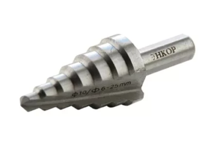 Сверло для металла ступенчатое Ф6-25 мм 7 ступеней ход 4,5 мм Энкор 21625 купить в Новом Уренгое