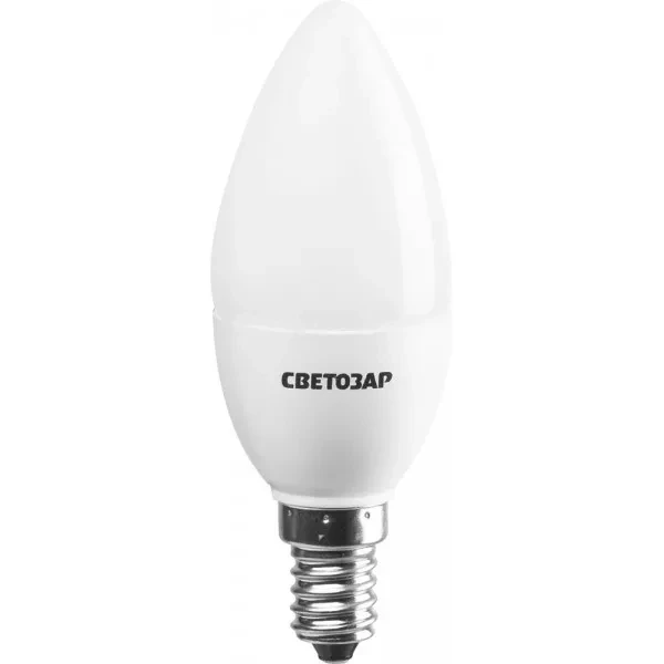 Лампа СВЕТОЗАР светодиодная "LED technology", цоколь Е14(миньон), яркий белый свет (4000К), 220В, 5Вт (45), свеча 44503-40_z01 купить в Новом Уренгое