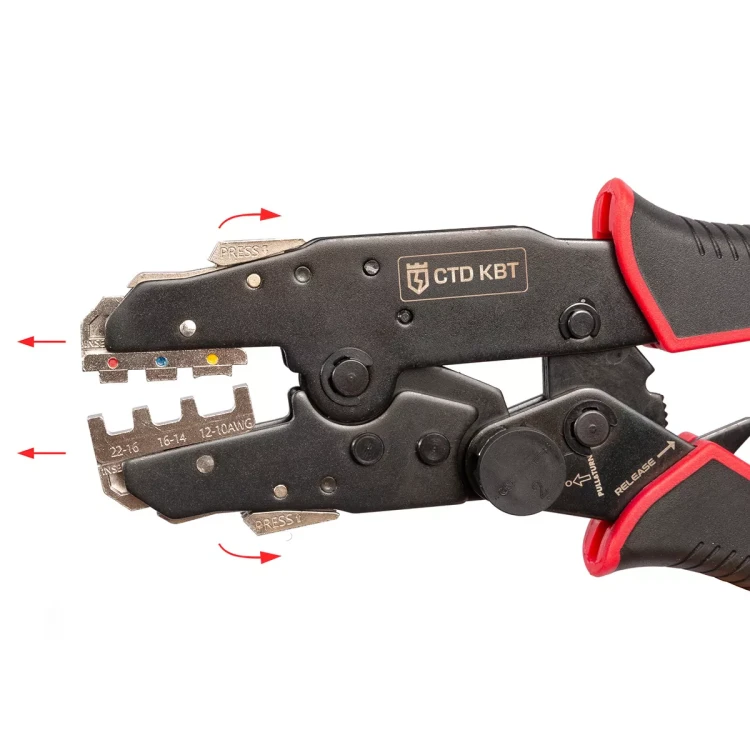 Пресс-клещи КВТ CTD+5 с механизмом быстрой смены матриц: комплект из 5 шт. для опрессовки (набор) (101859) купить в Новом Уренгое