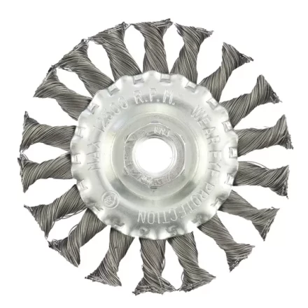 Щетка для УШМ 125 мм М14 плоская крученая проволока 0,35 мм MATRIX 74633 купить в Новом Уренгое