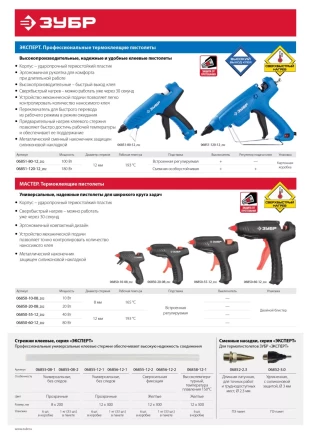 Стержни ЗУБР &quot;ЭКСПЕРТ&quot; для клеевых (термоклеящих) пистолетов, цвет желтый, сверхсильная фиксация, 33шт, 12х300мм 06856-12-2 купить в Новом Уренгое