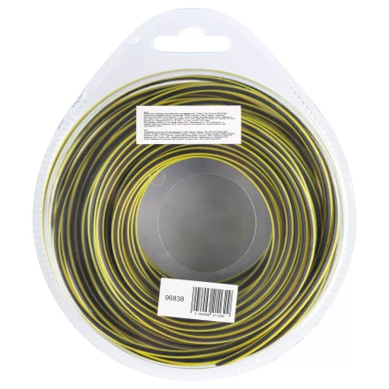 Леска для триммера двухкомпонентная квадратная, 2,4мм х 15м, блистер SkyCutter Denzel 96838 купить в Новом Уренгое