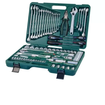 Набор головок торцевых универсальных 1/2&quot;DR 8-32мм   1/4&quot;DR 4-10мм ключи комбинированные 8-24 мм отвертки 101 предмет S04H624101 S  Jonnesway 47701 купить в Новом Уренгое