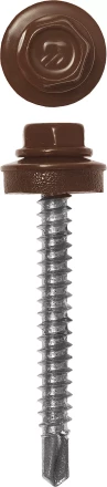 Саморезы ЗУБР &quot;ПРОФЕССИОНАЛ&quot; окраш., RAL 8017 шокол.-коричн., для крепл. кров. матер. к дерев. обреш., 4.8x35мм, 380шт 4-300315-48-035-8017 купить в Новом Уренгое