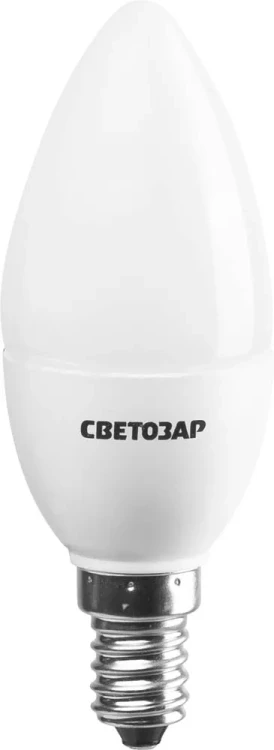 Лампа СВЕТОЗАР светодиодная "LED technology", цоколь Е14, теплый белый свет (2700К), 220В, 5Вт (45), свеча 44500-40_z01 купить в Новом Уренгое