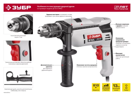 Дрель ударная ДУ-810 ЭРМ2 серия МАСТЕР купить в Новом Уренгое