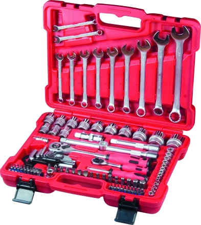 Набор слесарно-монтажный с квадратами 1/4 и 1/2 и  5/16 112 предметов MATRIX PROFI 13586 купить в Новом Уренгое