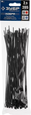 Кабельные стяжки черные КОБРА с плоским замком нейлоновые пакет серия ПРОФЕССИОНАЛ купить в Новом Уренгое