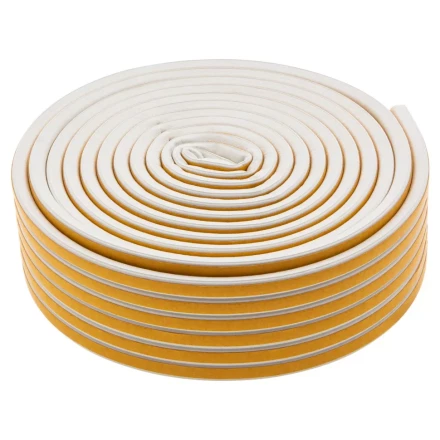 Уплотнитель резиновый, 24 м, профиль &quot;D&quot;, белый Сибртех 88903 купить в Новом Уренгое